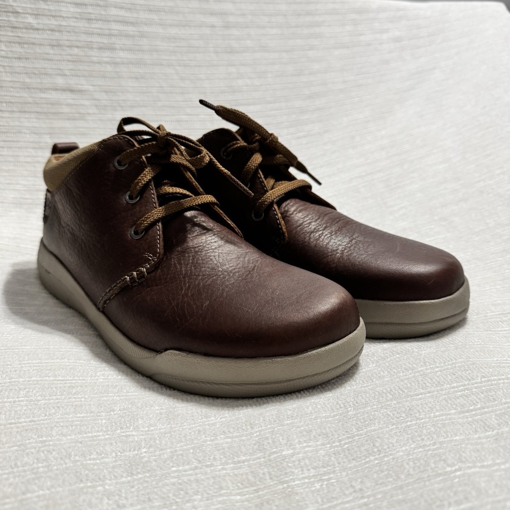 Clarks Driftway Mid Comfort Casual Oxford Dark Tan Leather Mens 10